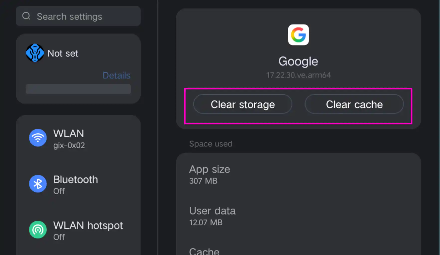 Clearing storage & cache